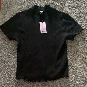 Black high neck frill top!